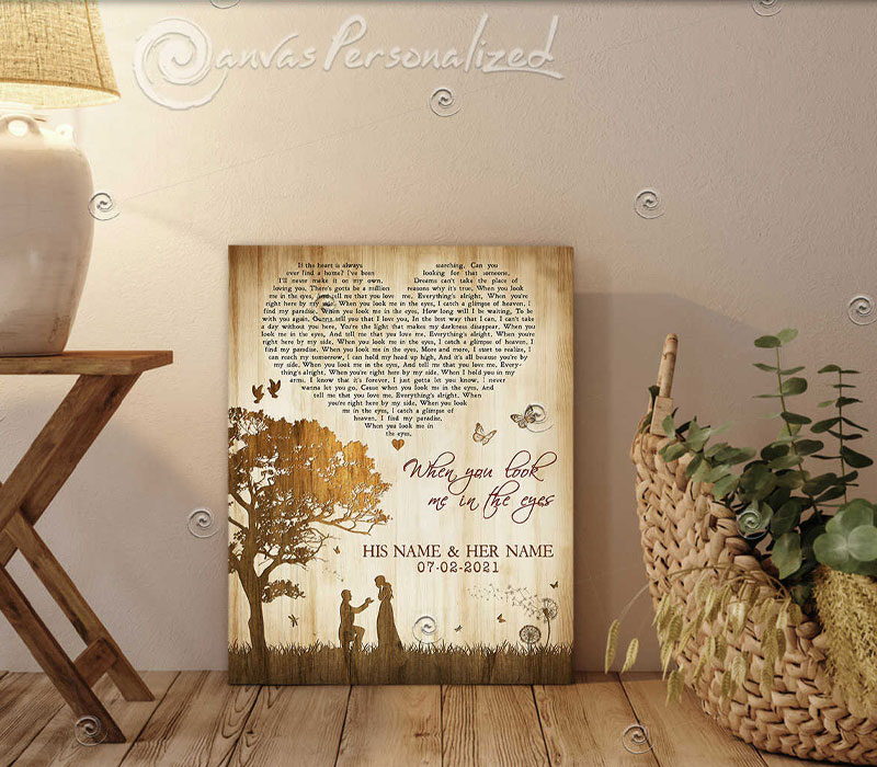 Custom wedding song lyrics canvas