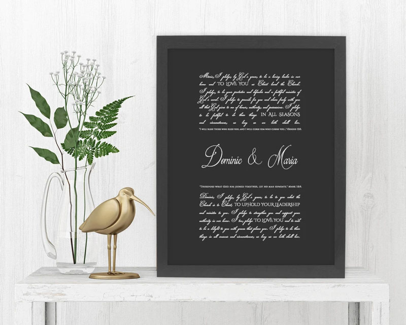 First Wedding Anniversary Gift For Husband Trend For 2022 7 Custom wedding vow art