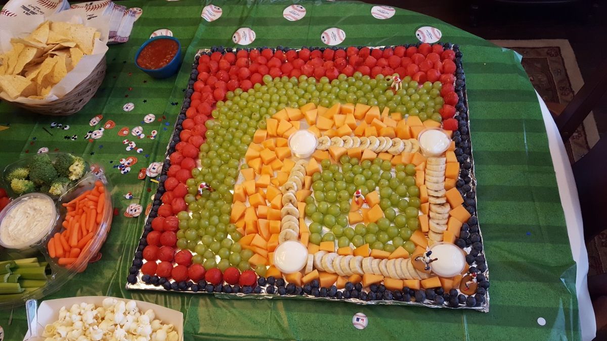 15+ Amazing Baseball Birthday Party Ideas For Kids You Should Know 15 Baseball field fruit tray