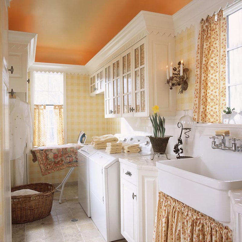15 Best Laundry Room Wall Decor Ideas That Will Inspire You 3 Orange laundry