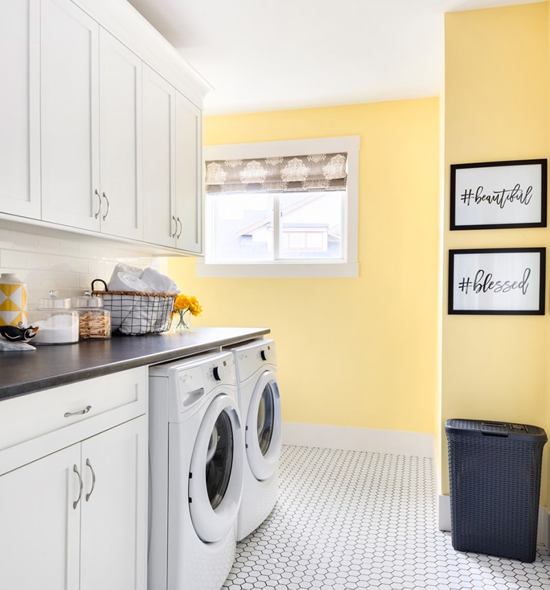 15 Best Laundry Room Wall Decor Ideas That Will Inspire You 2 Yellow laundry
