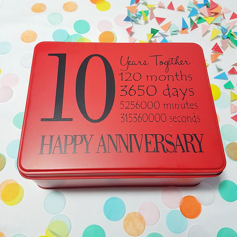 The 22 Best 10th Wedding Anniversary Gift Ideas Your Other Half Will Love 7 anniversary tin box