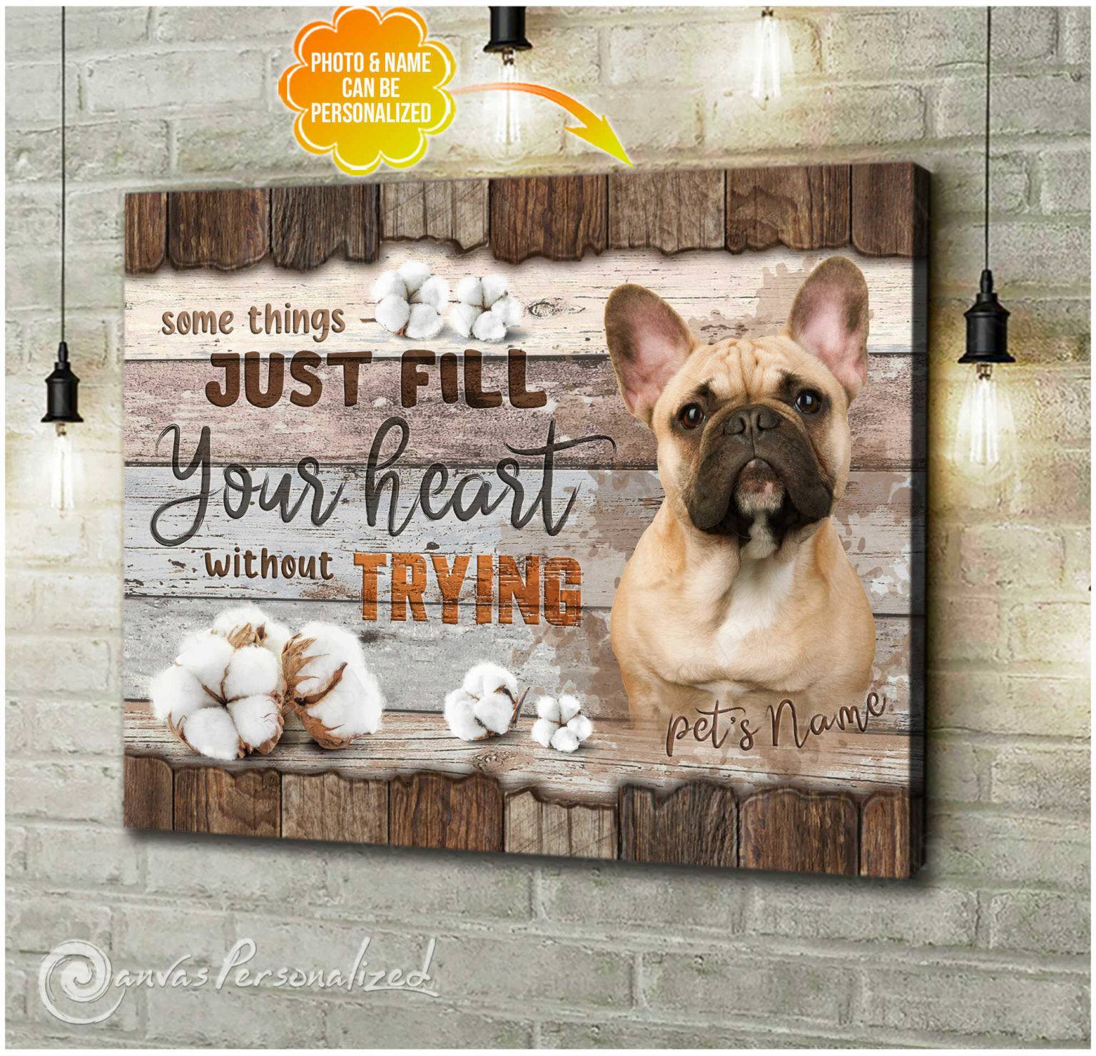 Pet Photo Canvas Art Fill Your Heart Canvas Personalized