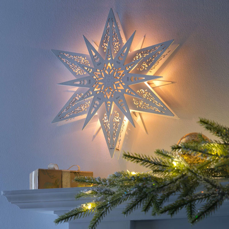 Top 20 Christmas Wall Decor Ideas To Make Your Home Festive 10 Star lighting Christmas decoration