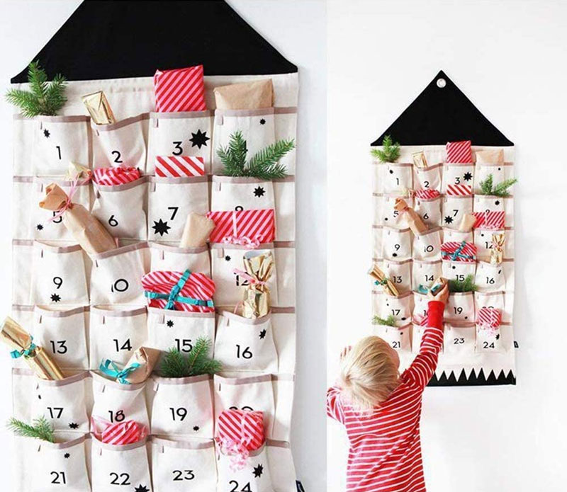 Top 20 Christmas Wall Decor Ideas To Make Your Home Festive 16 Christmas Advent Calendar with Pockets