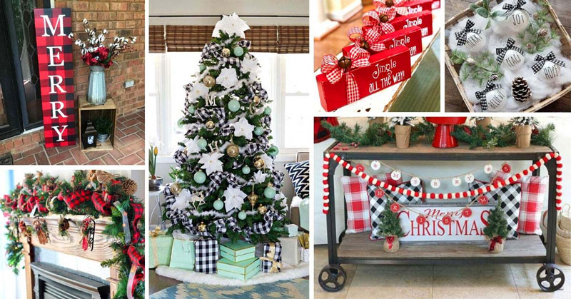 21 Festive And Trendy Christmas Living Room Decor Ideas 3 Buffalo plaid christmas decor