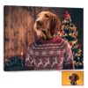 Dog Christmas Gift Unique Gifts For Animal Lovers Custom Pet Portrait Canvas