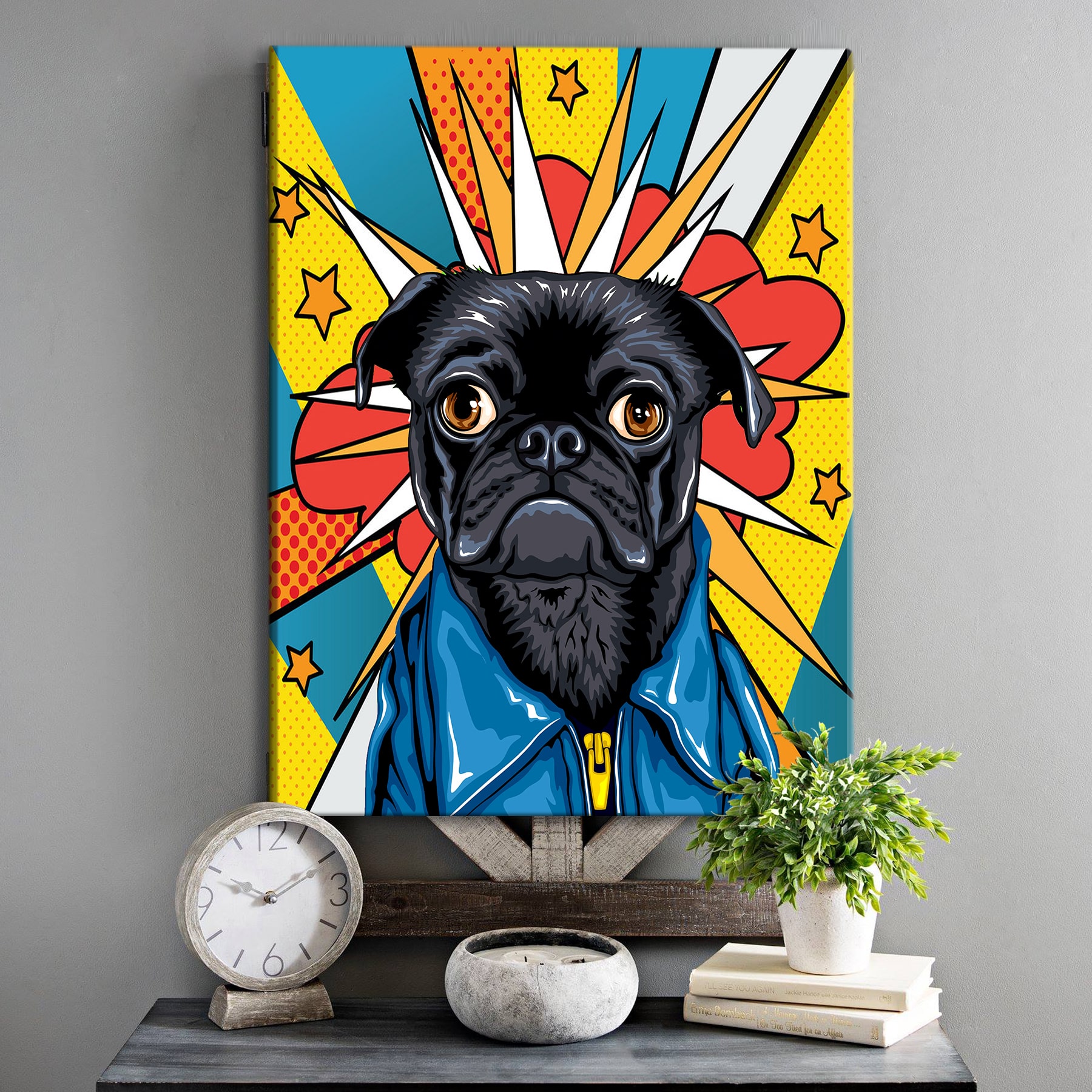 Outlets Discount Pop Art Home Decor Pop Art On Canvas Cat Portrait Pet 