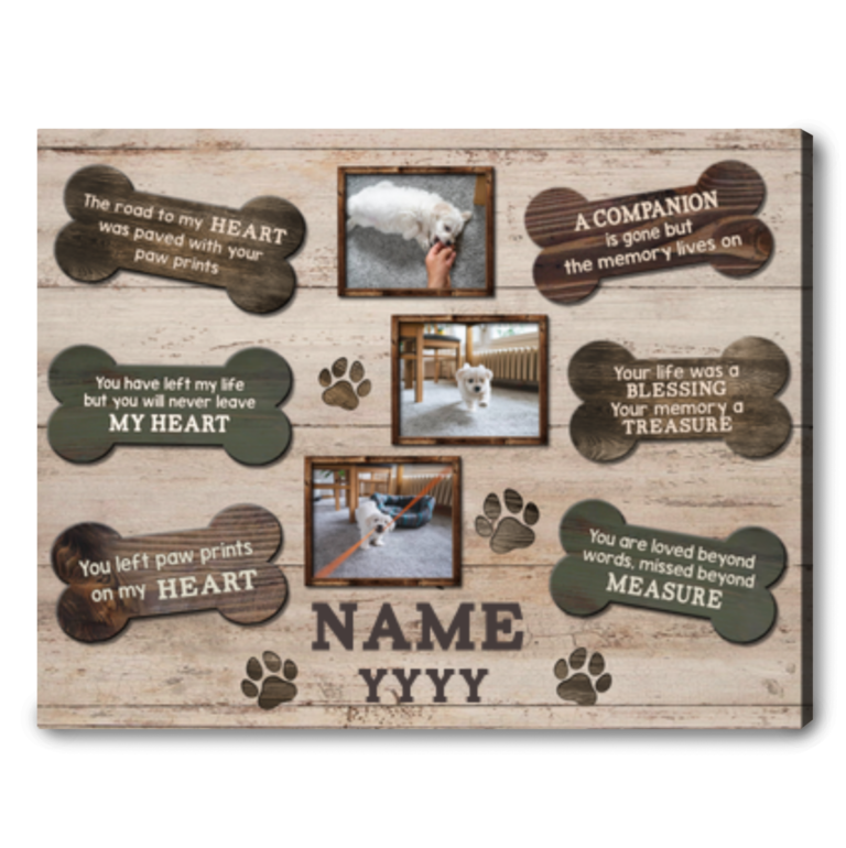Customized Memorial Dog Canvas Print Sympathy Gift Idea For Loss Of Dog ...