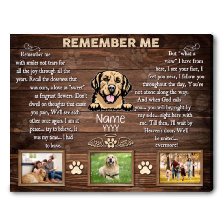 Unique Pet Memorial Gifts Idea For Dog Owners Loss Of Pet Canvas Print ...