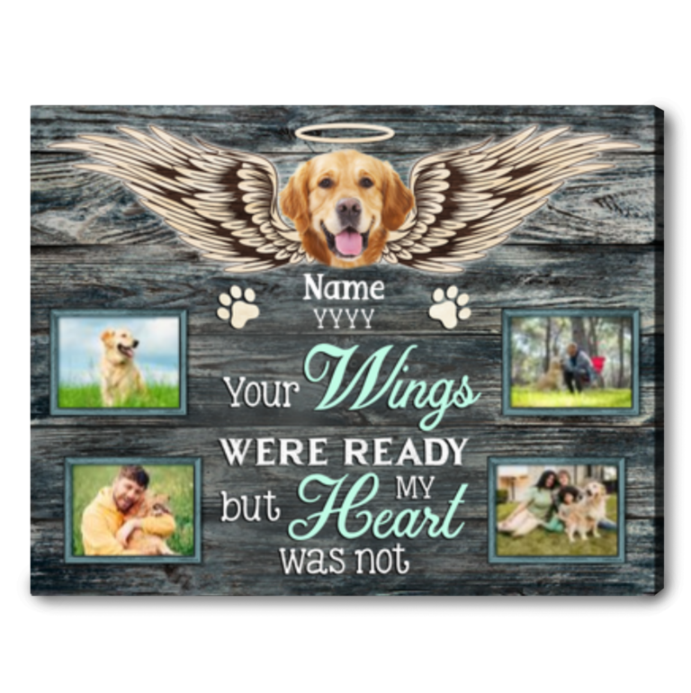 Personalized Dog Memorial Canvas  - Gift For Dog Owners - My Heart Split In Two - 9RUHCI