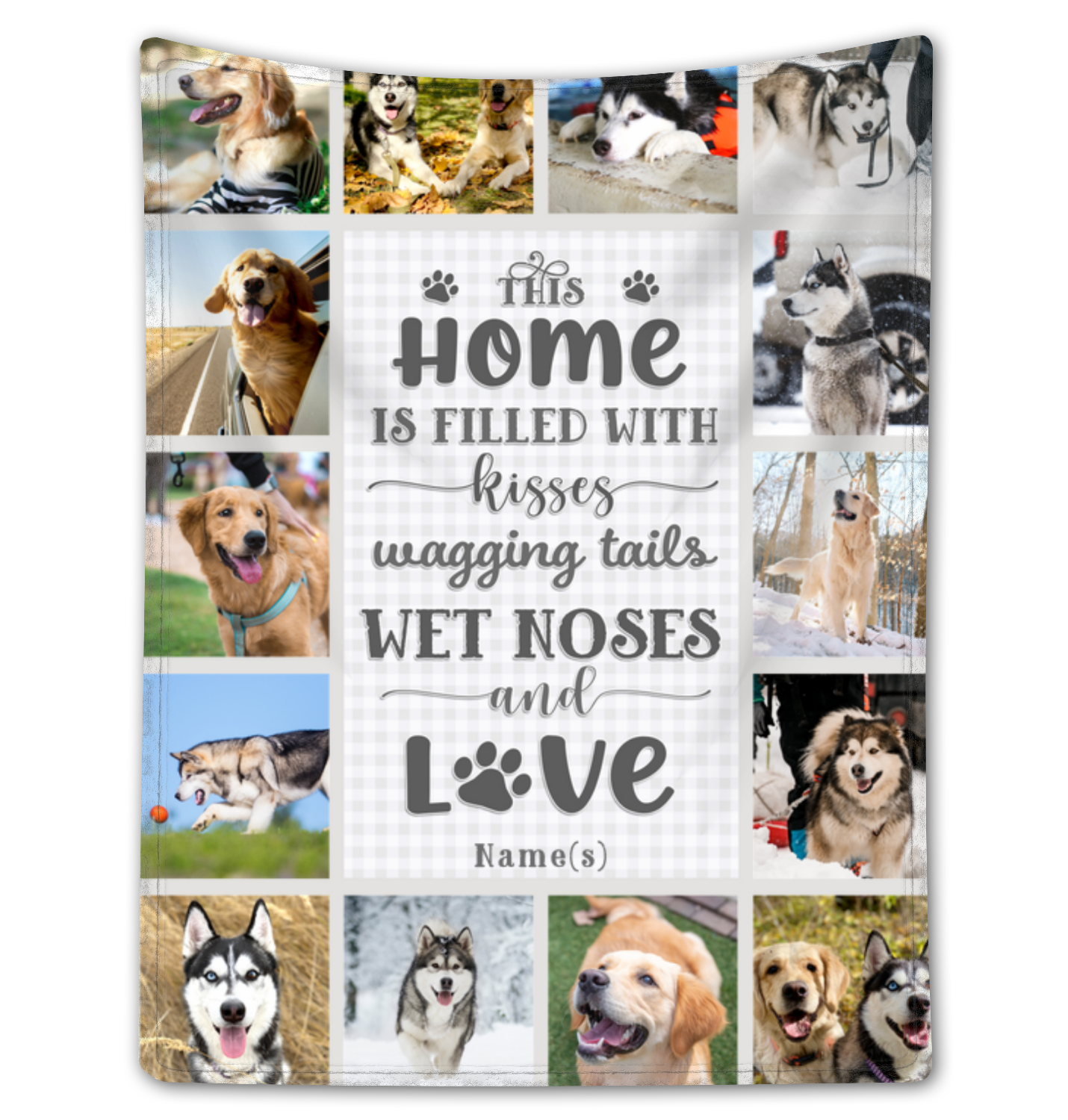 Customized photo blanket for pet lover pet photo collage fleece blanket