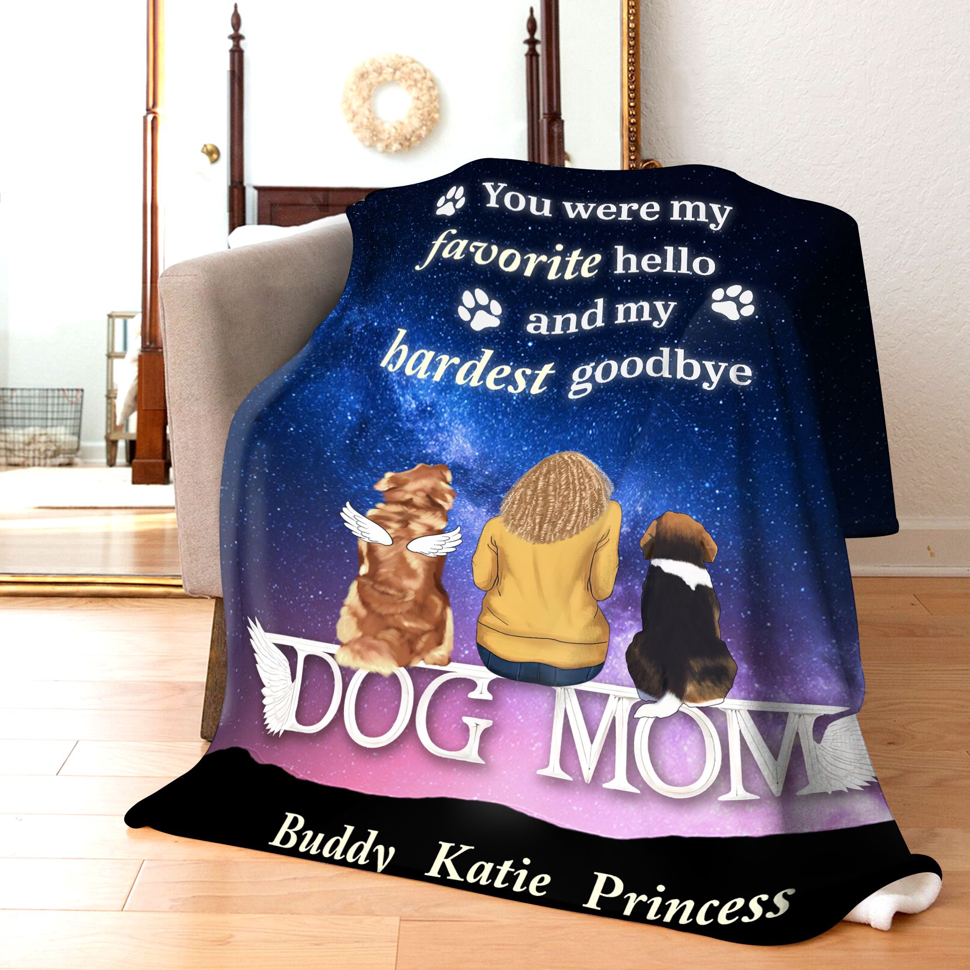 Loving Gift For Pet Loss Owners Dog Mom Fleece Blanket Mothers Day