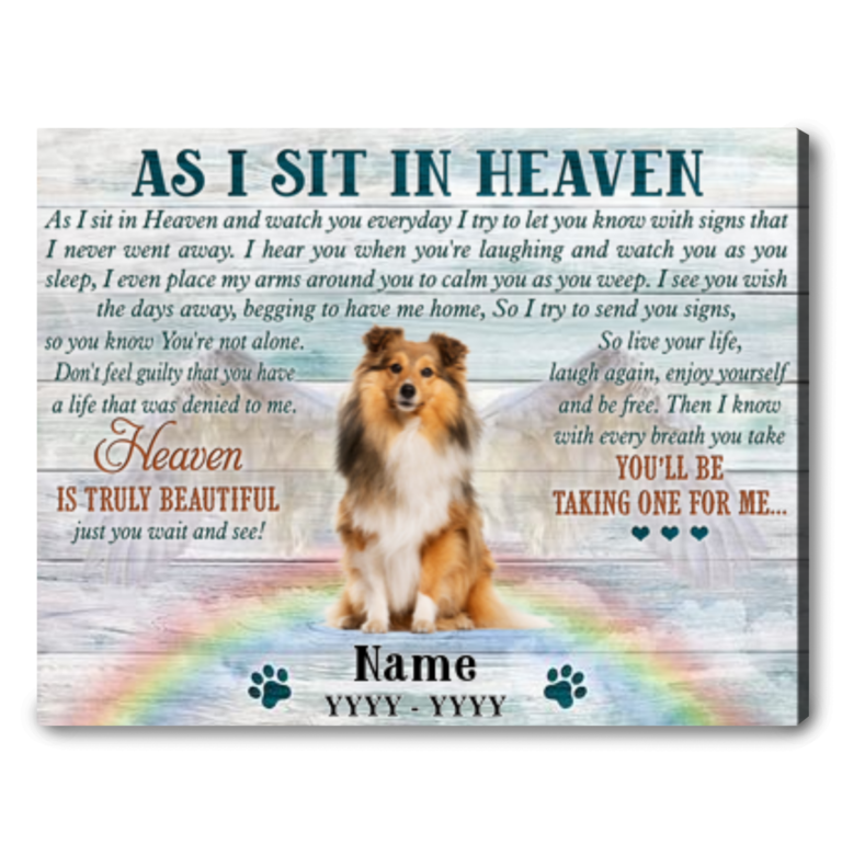 Custom Loss Of Dog Gift Sympathy Canvas Print For Dog Lovers - Canvas ...