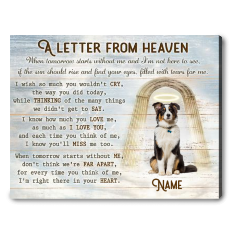 Sympathy Gift For Loss Of Dog Custom Memorial Dog Canvas Print - Canvas ...