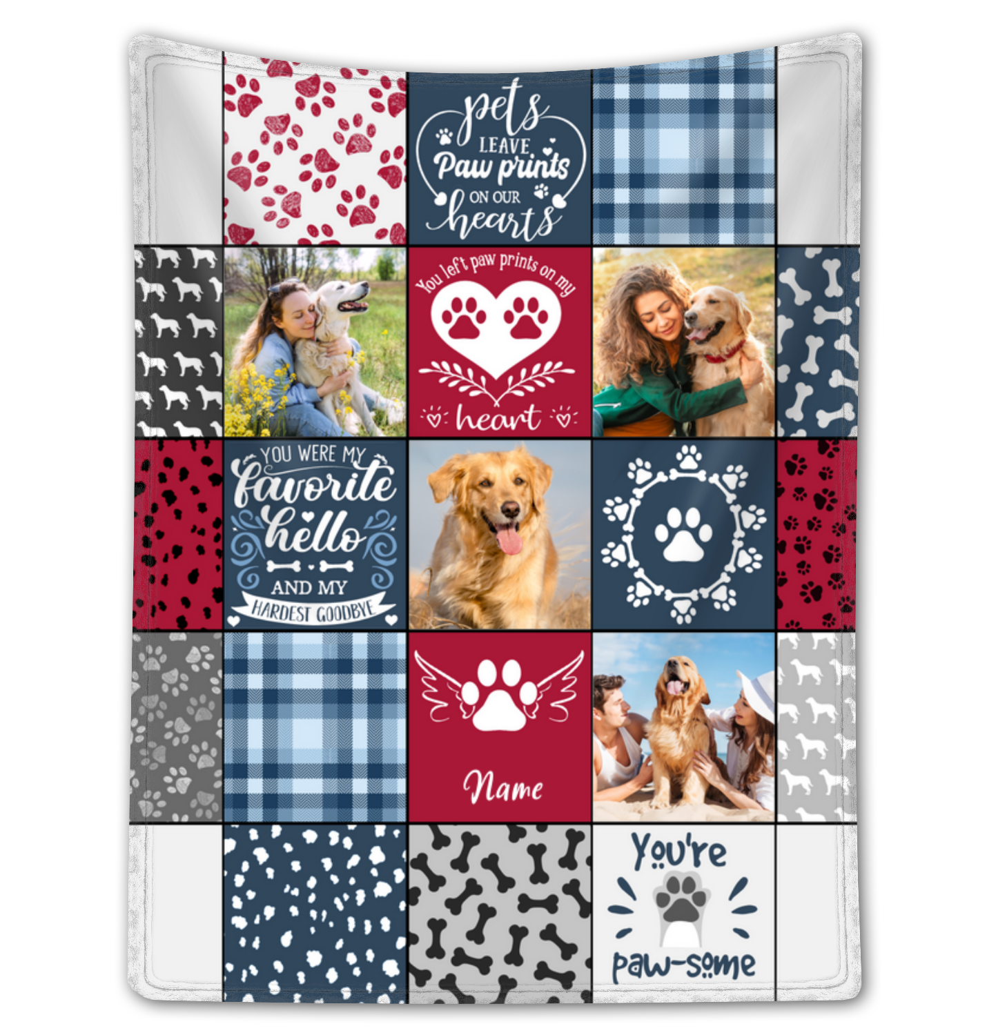 Custom Pet Photo Blanket Pet Memorial Gift Ideas - Canvas Personalized