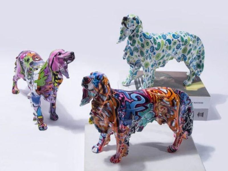 Golden retriever gifts ideas with Multicolor Resin Statues