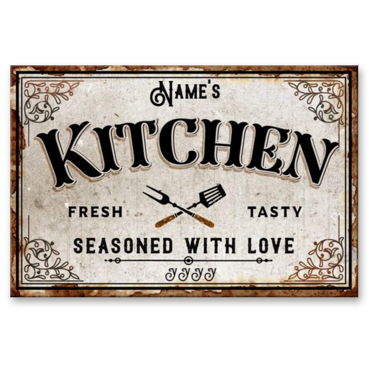 Kitchen Metal Sign Decor Custom Kitchen Wall Decor Canvas Personalized