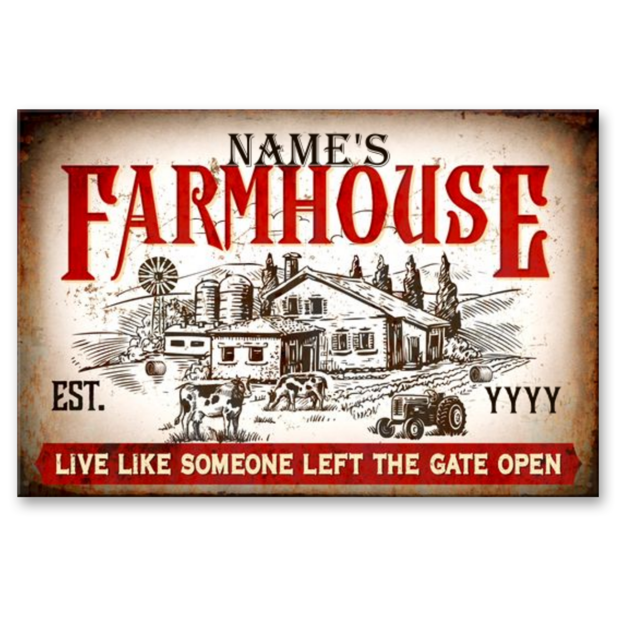 Personalized Farmhouse Metal Sign Modern Farmhouse Decor Live Like ...