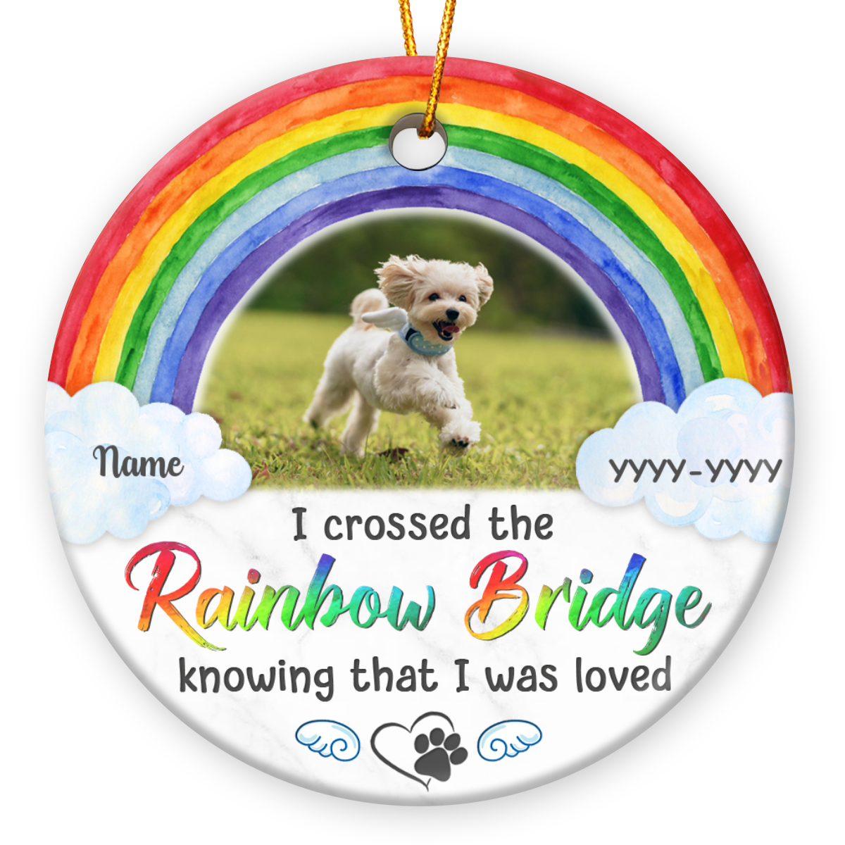 Pet Memorial Gift Customized Dog Remembrance Ceramic Ornament - Canvas ...