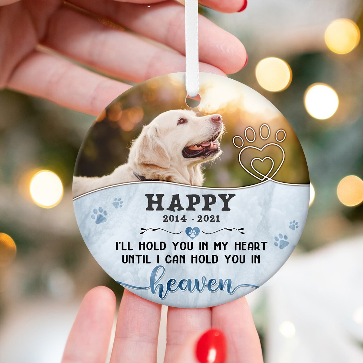 Pet Memorial Photo Ornament Personalized Pet Loss Gift Sympathy Gift ...