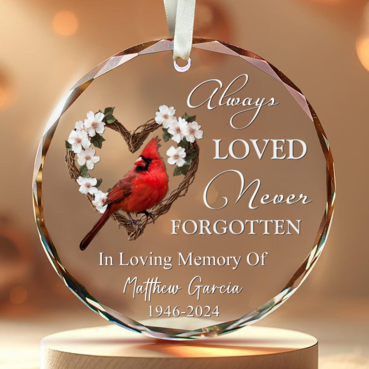 Ornement De Noël Hallmark 2015 – Verre – Une Rentrée Du Cœur