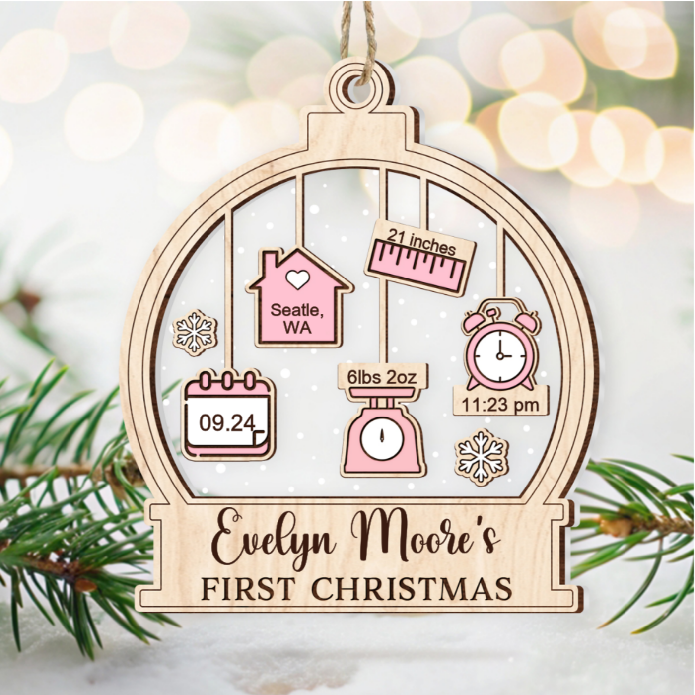 Newborn Baby First Christmas Gifts Personalized Ornament