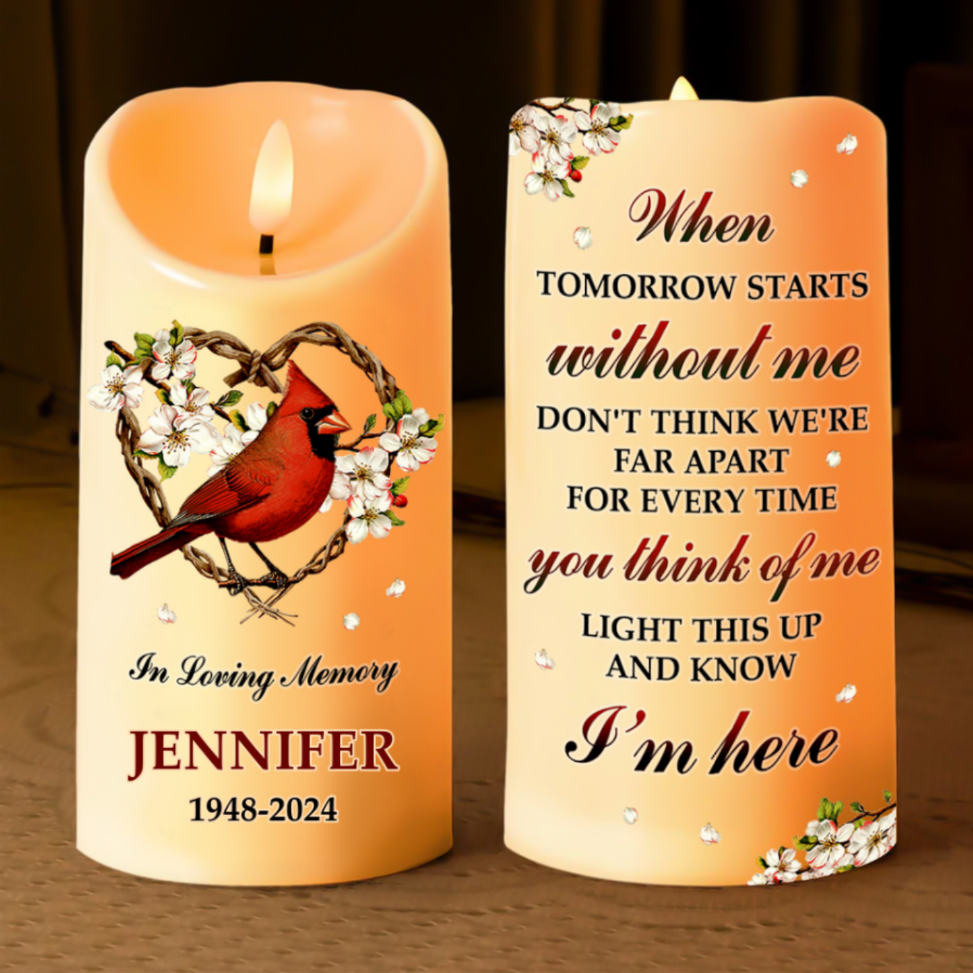 Personalised Ornate Frame LED Candle - Make It Your Way