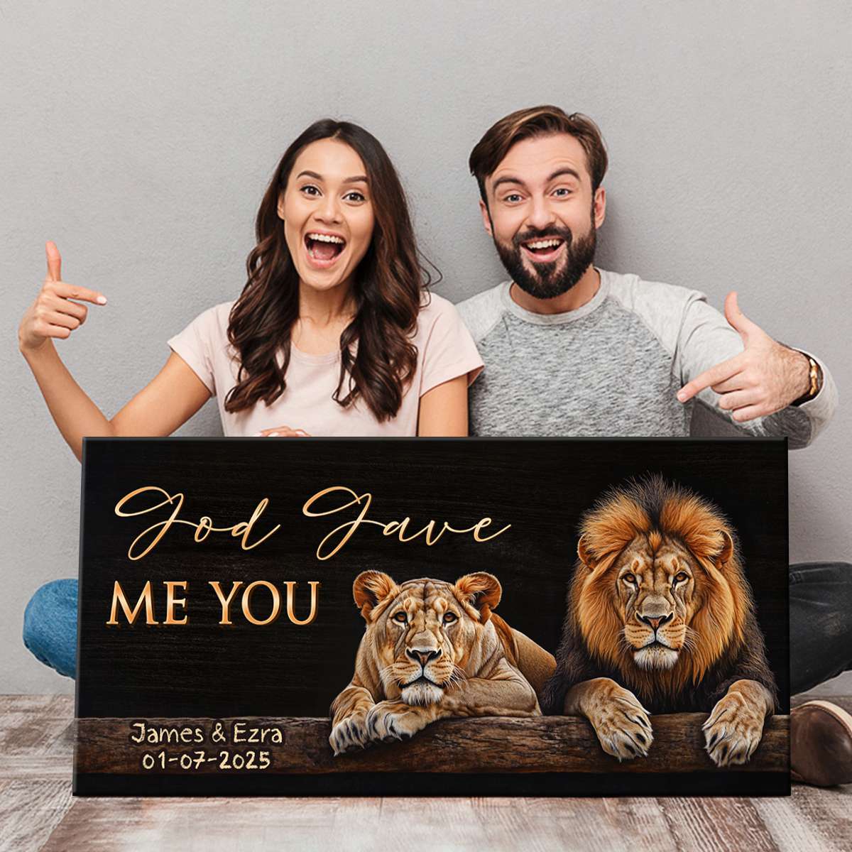 EoffIvan Lion Themed Acrylic Plaque Sign - Romantic Gift For Husband, Anniversary, Birthday, 3.94x3.94 Inches