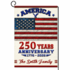 Personalized America 250th Anniversary Custom Family Name Garden Flag Gift For Independence Day