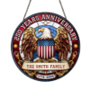 250 Years Anniversary Personalized Family Name Stained Glass Suncatcher